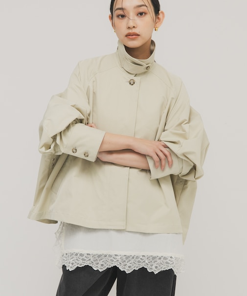 ステンカラーマントコート