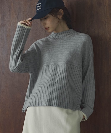 ワイドリブ切替えニット