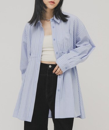 アシメギャザータックミニワンピース