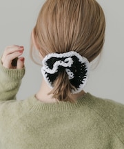 バイカラーニットシュシュ