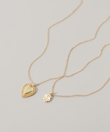 ハートコンチョ2セットネックレス