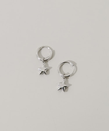 ステンレススターチャームフープピアス