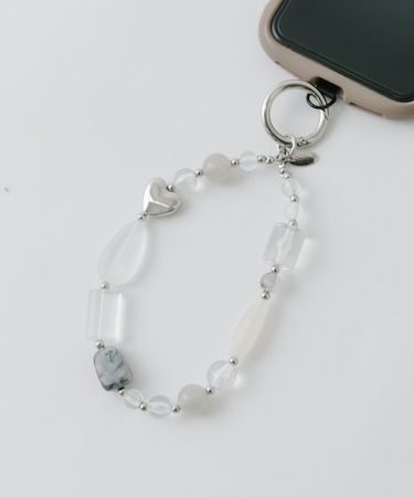 クリアビーズモチーフキーチェーン