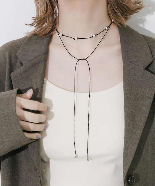 パールコードチョーカーネックレス