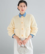 ニットツイードショートカーディガン