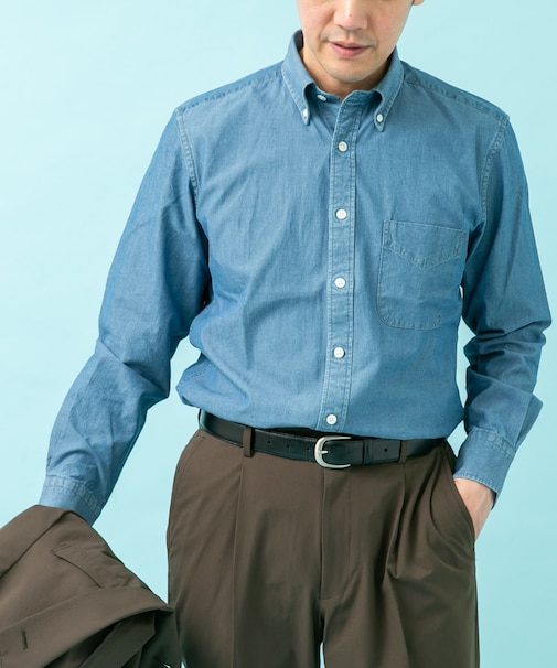 LIFE STYLE TAILOR　シャンブレーBDシャツ