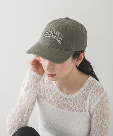 GANNI　WASHED COTTON CANVAS CAP