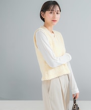 ニットツイードVネックベスト