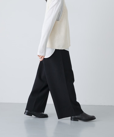 コットンカシミヤニットパンツ