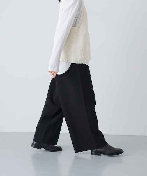 コットンカシミヤニットパンツ
