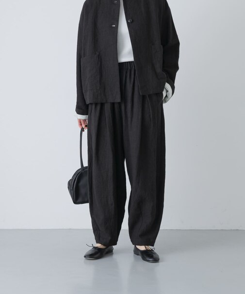 リネンラミールーズテーパードパンツ