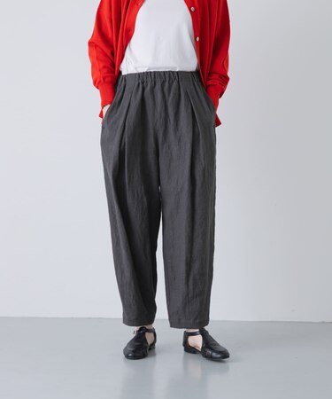 リネンラミールーズテーパードパンツ
