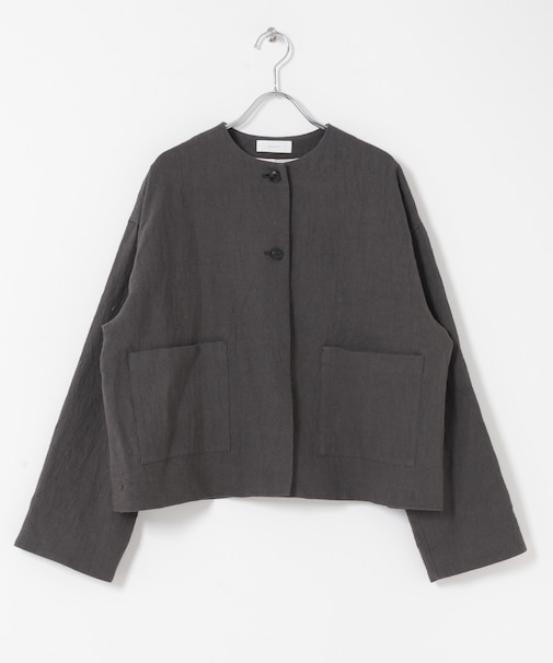 リネンラミーノーカラージャケット