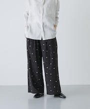 ツバメ刺繍イージーパンツ