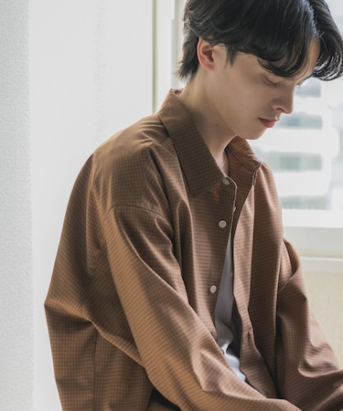 マイクロチェックレギュラーカラーシャツ