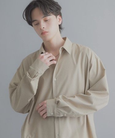 マイクロチェックレギュラーカラーシャツ