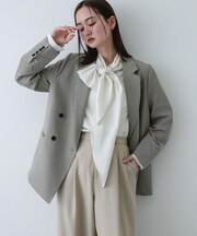 『イージーケア』ボウタイリボンブラウス