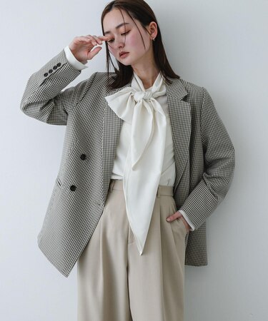 『イージーケア』ボウタイリボンブラウス