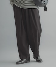 カラー2タックワイドテーパードパンツ