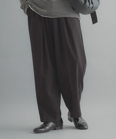 カラー2タックワイドテーパードパンツ