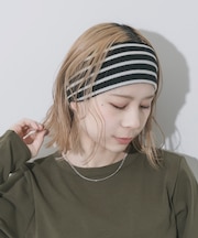 ボーダーワイドヘアバンド