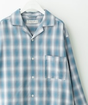 オンブレチェックロングスリーブシャツ