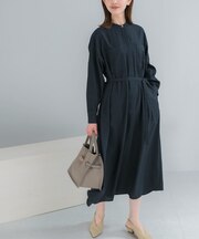 ウォッシャブルリネンライクシャツワンピース