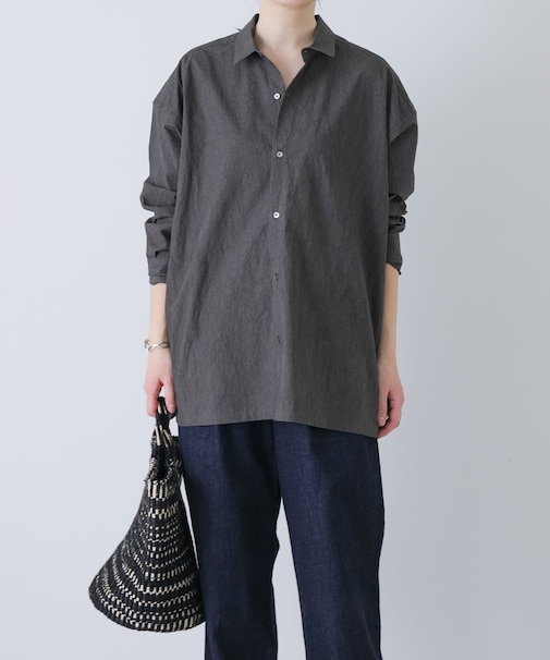 『ユニセックス』コットンレギュラーカラーボックスシャツ