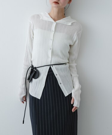 マルチリブニットフーディー