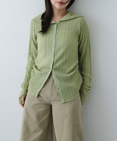 マルチリブニットフーディー