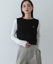 『洗濯可』リネンタッチクロップドセーター