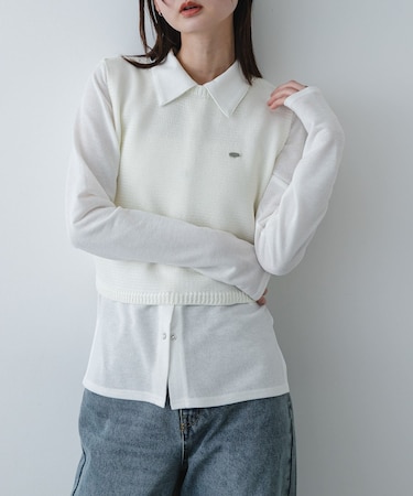 『洗濯可』リネンタッチクロップドセーター