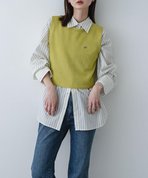 『洗濯可』リネンタッチクロップドセーター