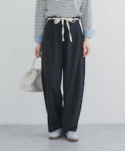 ウエストリボンカットカーブパンツ