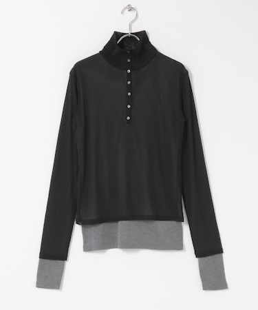 シアーレイヤードカットポロシャツ