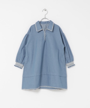 『150サイズあり』デニム刺繍ワンピース(KIDS)