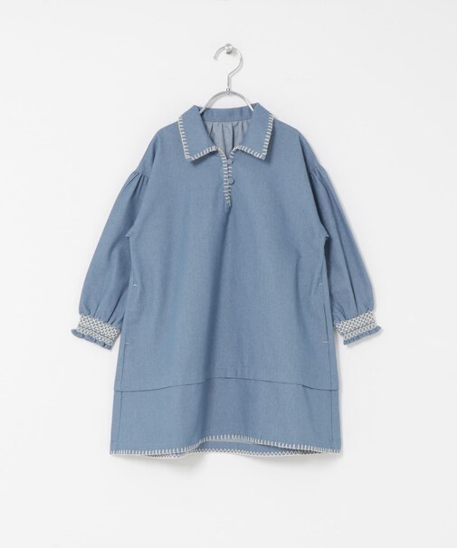 『150サイズあり』デニム刺繍ワンピース(KIDS)