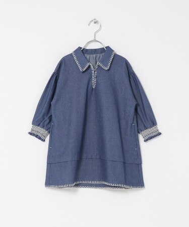 『150サイズあり』デニム刺繍ワンピース(KIDS)