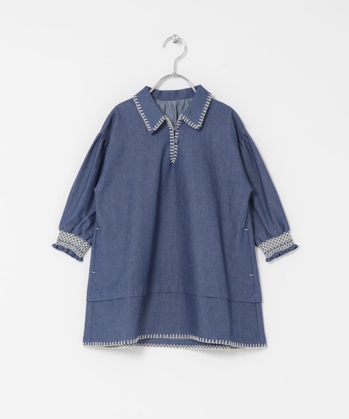 『150サイズあり』デニム刺繍ワンピース(KIDS)
