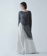 『洗濯可／防花粉』SKINProofアシメヘムボートネックセーター