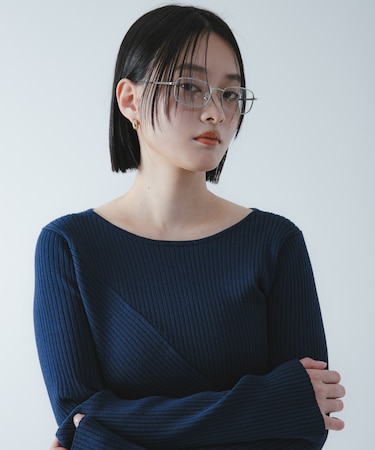 『洗濯可／防花粉』SKINProofアシメヘムボートネックセーター