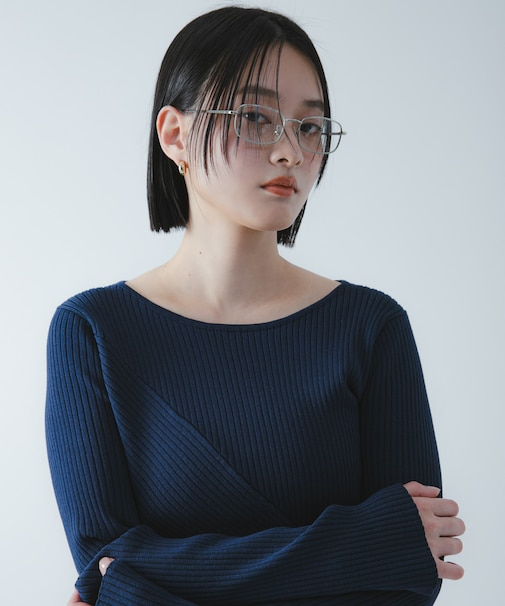 『洗濯可／防花粉』SKINProofアシメヘムボートネックセーター