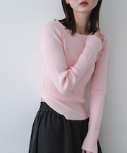 『洗濯可/防花粉』SKINProofアシメヘムボートネックセーター