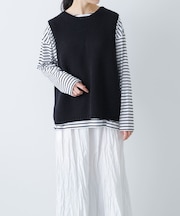 コットンローゲージニットベスト