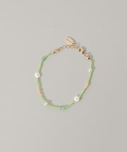 フラワーモチーフカラフルビーズブレスレット