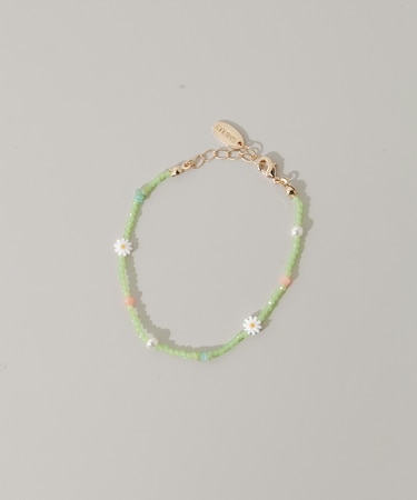フラワーモチーフカラフルビーズブレスレット