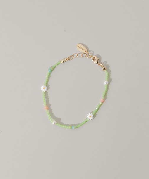 フラワーモチーフカラフルビーズブレスレット