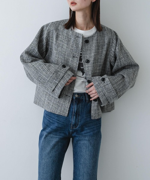 ツイードノーカラージャケット｜アーバンリサーチの通販｜&mall