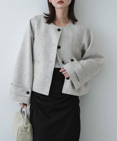 ツイードノーカラージャケット