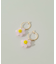 フラワービーズフープピアス